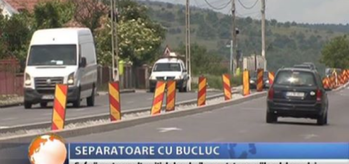 Video TVR: separatoare de sens cu bucluc pe drumul Turda – Cluj-Napoca