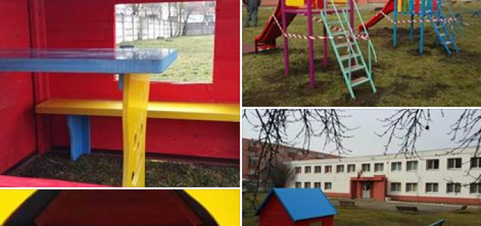 FOTO: Primăria Câmpia Turzii a finalizat amenajarea parcului de joacă la Grădinița Pinocchio