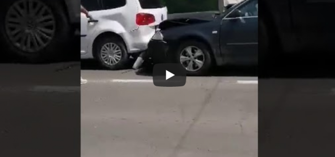 VIDEO: Accident în lant pe strada Clujului din Turda