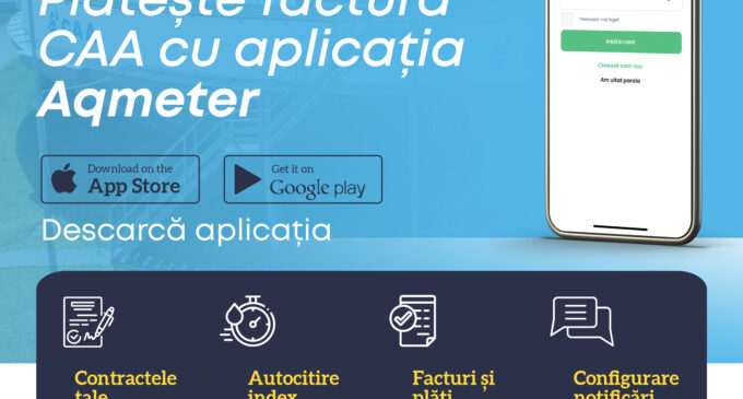 Facturile CAA se pot plăti acum de acasă  prin intermediul aplicației AqMeter