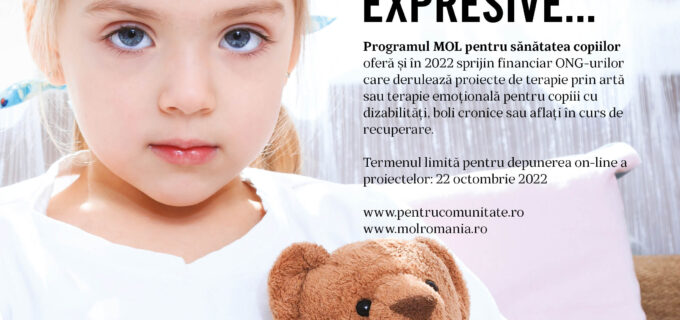 Finantare pentru 18 proiecte de terapie emotionala – Program MOL pentru sanatatea copiilor, editia a 14-a, 2022